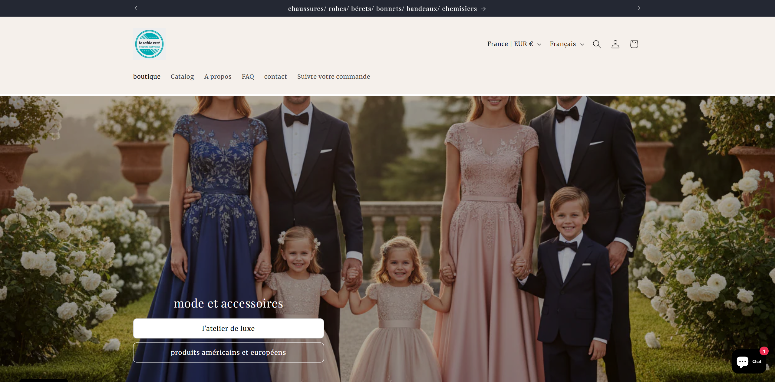 Le Sable Vert website screenshot